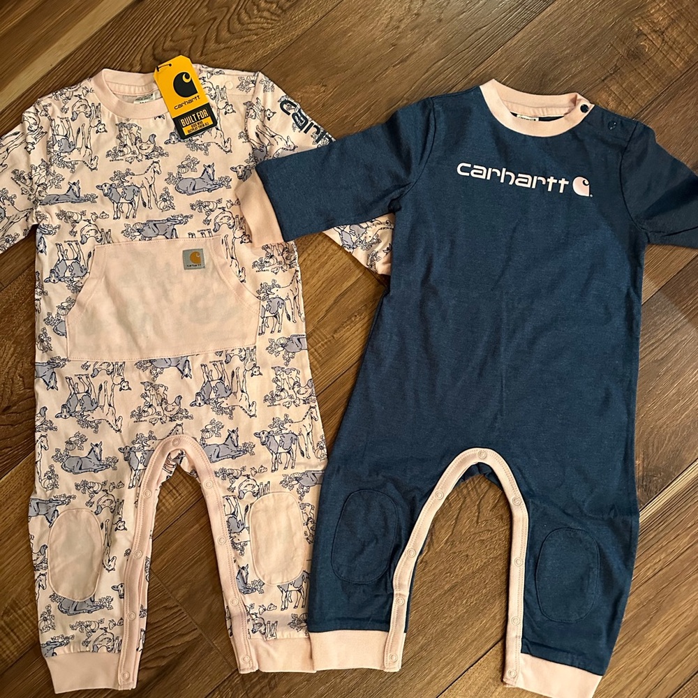 Carhartt one piece outfits. Sized as 12 month, fits like 18 month. New with tags